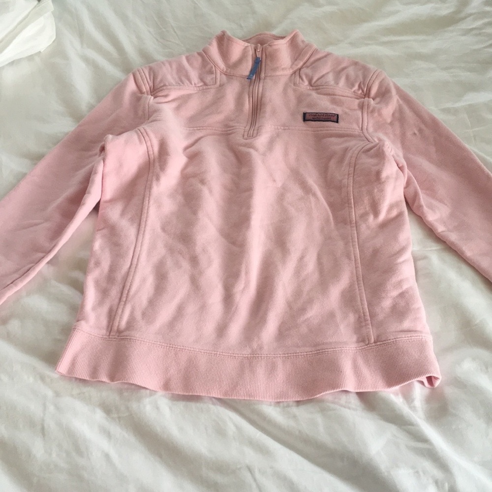 Vineyard Vines 1/4 zip pink sweatshirt